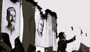 Лилјана Чаловска на митинг во ослободена Битола на 7.11.1944 по повод 25 години од Октомвриската револуција