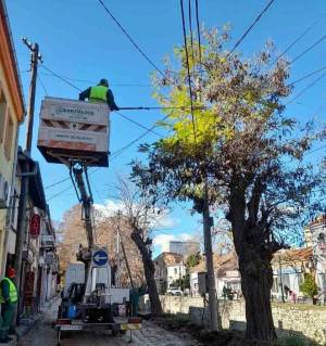 „Комуналец“ за поубава и почиста Битола-се кастрат дрвјата вдож Булеварот '1 Мај', се чистат коловозите од лисјата и отпадот